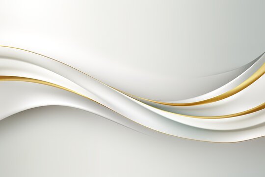 Abstract white and gold wave background.