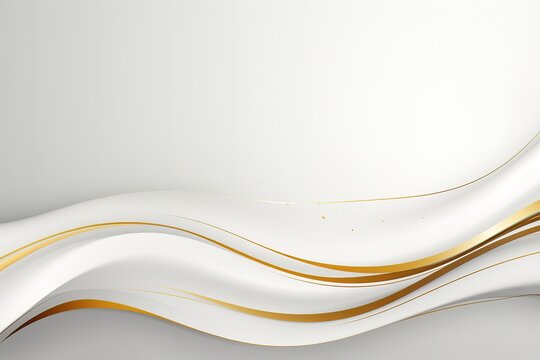 Abstract white and gold wave background.