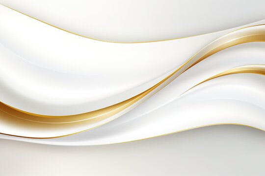 Abstract white and gold wave background.