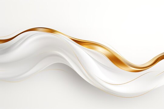 Abstract white and gold wave background.