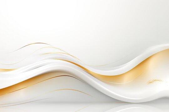 Abstract white and gold wave background.