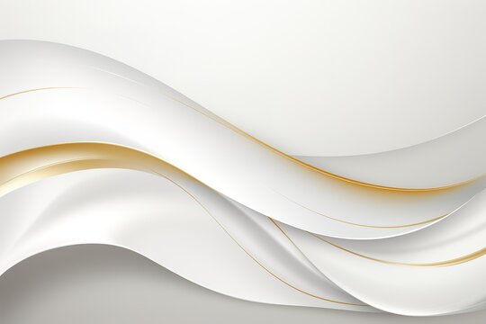 Abstract white and gold wave background.