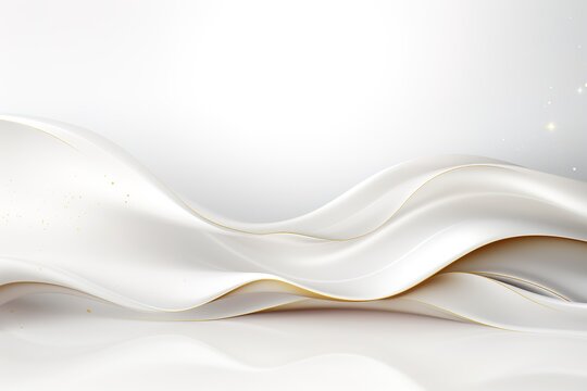 Abstract white and gold wave background.
