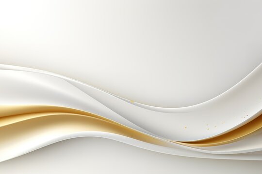 Abstract white and gold wave background.