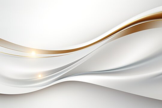 Abstract white and gold wave background.