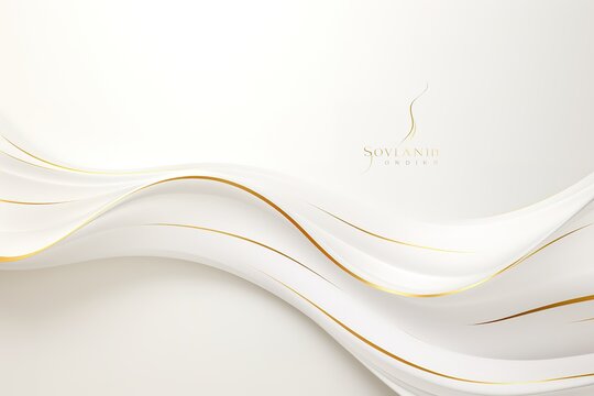 Abstract white and gold wave background.