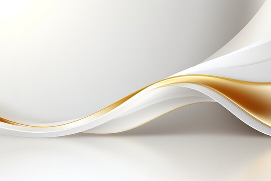 Abstract white and gold wave background with a modern and elegant design.