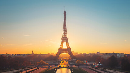 Wall Mural - Beautiful illustration of the Eiffel Tower