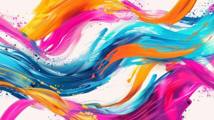 Wall Mural - vibrant and dynamic abstract brush strokes create captivating visuals, perfect for modern art and de