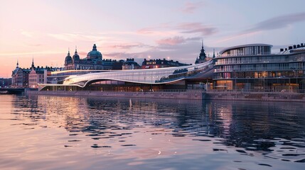 Poster - Modern Architecture by the Water in Stockholm