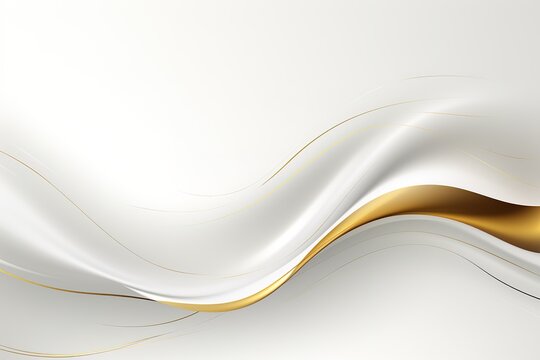 Abstract white and gold wave design.