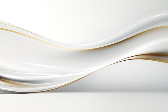 Abstract white and gold wave design background.