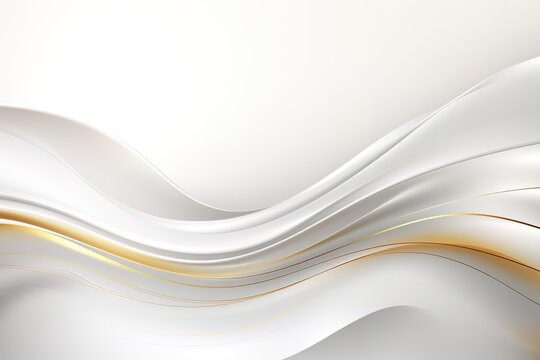 Abstract white and gold waves background.