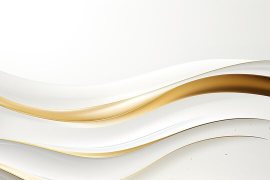 Abstract white and gold waves background.