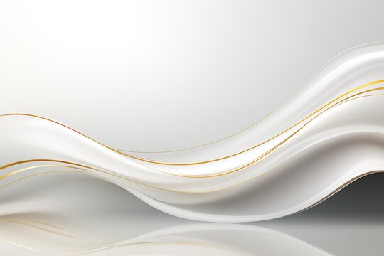 Abstract white and gold waves on a light background.