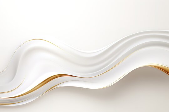 Abstract white and gold wavy background.