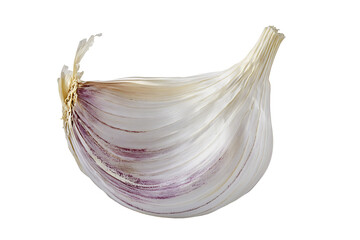  Peeled garlic isolated on white,  isolated on transparent background