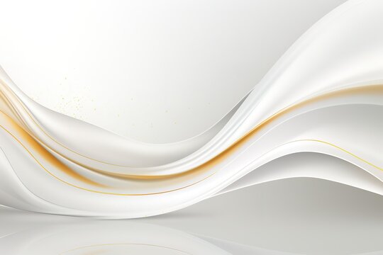 Abstract white and gold wavy background.