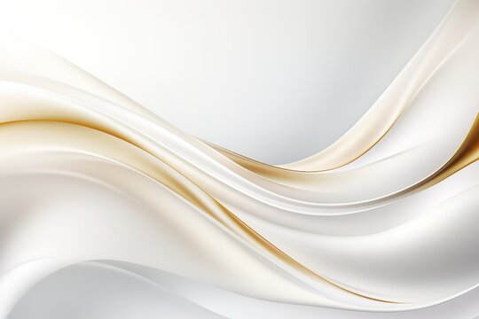 Abstract white and gold wavy background.