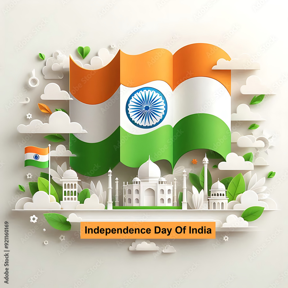 3d render of Indian flag in Vector Design Illustration with Background ...