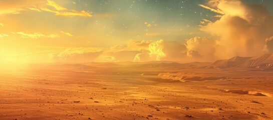 Wall Mural - The tranquil desert evening offers a breathtaking view of a vast