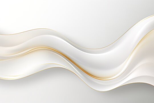 Abstract white and gold wavy background.