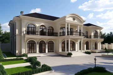 Wall Mural - Classic Style Mansion with Large Windows and Balconies