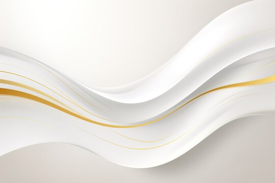 Abstract white and gold wavy background.