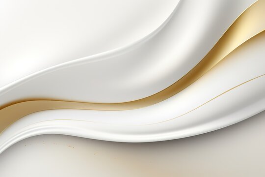 Abstract white and gold wavy background.