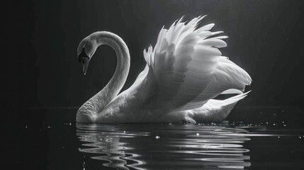 Sticker - Graceful Swan in Monochrome