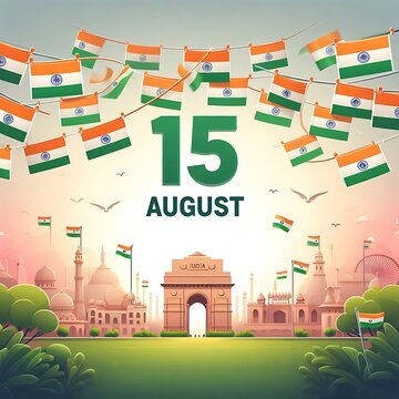 3d render of Indian flag in paper cut style Vector Design Illustration with Background with space for copy , text featuring Happy Independence Day of India created with generative ai	