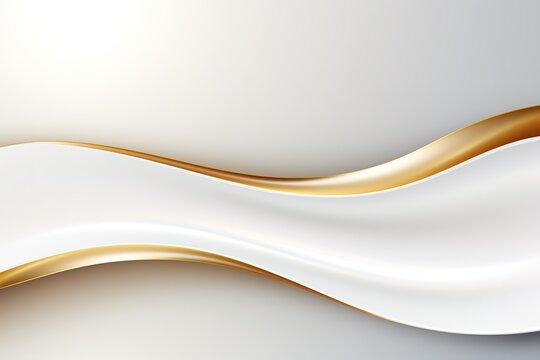 Abstract white and gold wavy background.