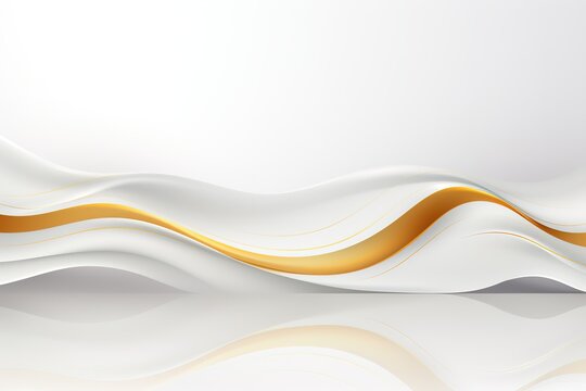 Abstract white and gold wavy background.