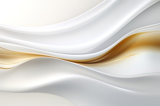 Abstract white and gold wavy background.