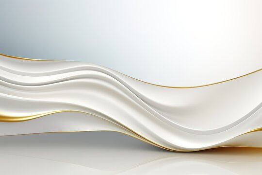 Abstract white and gold wavy background.