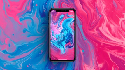 Abstract Pink and Blue Swirl Phone Wallpaper