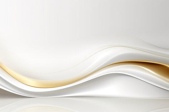Abstract white and gold wavy background.