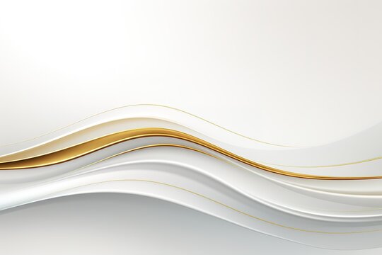 Abstract white and gold wavy background.