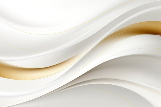 Abstract white and gold wavy background.