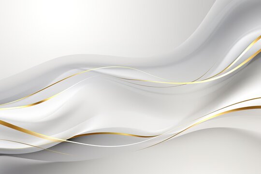 Abstract white and gold wavy background.