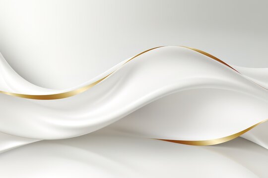 Abstract white and gold wavy background.