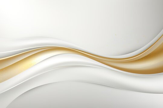 Abstract white and gold wavy background.