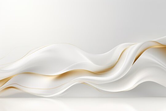 Abstract white and gold wavy background.