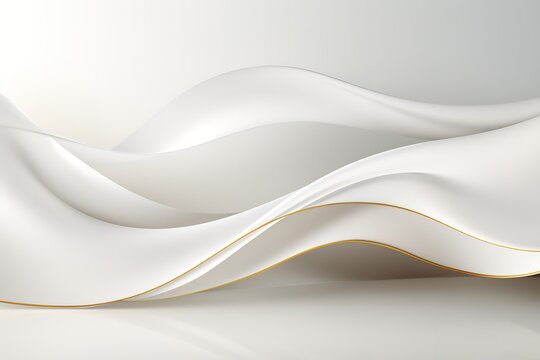 Abstract white and gold wavy background.