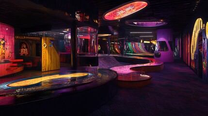 Poster - Digital amusement park with holographic rides and AI-driven entertainment