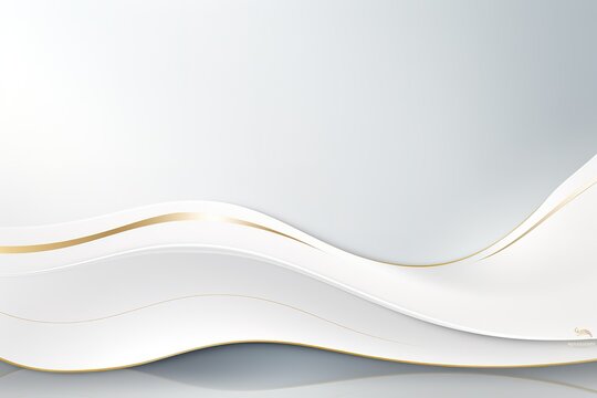 Abstract white and gold wavy background.