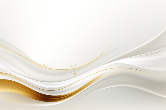 Abstract white and gold wavy background.