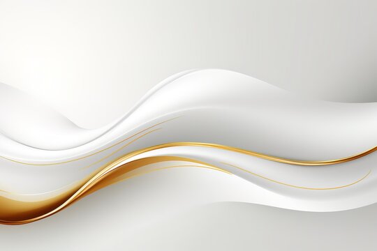 Abstract white and gold wavy background.