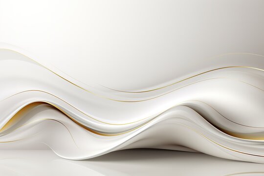 Abstract white and gold wavy background.