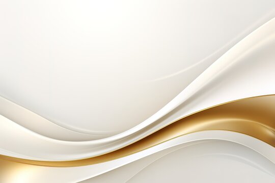 Abstract white and gold wavy background.